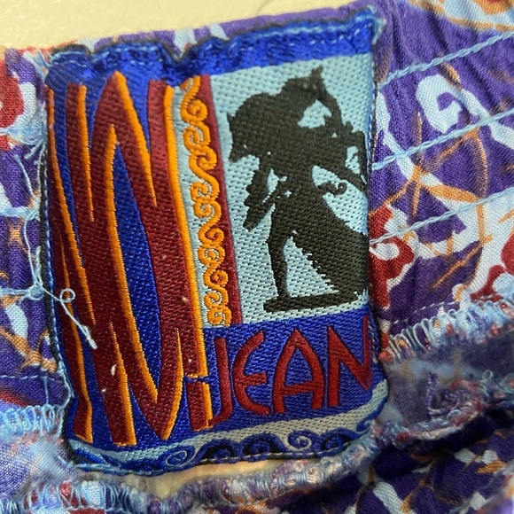 VINTAGE ABSOLUTELY NO! JEANS Colorful Geometric Patterned HIPPIE Boho Pants - Picture 5 of 8